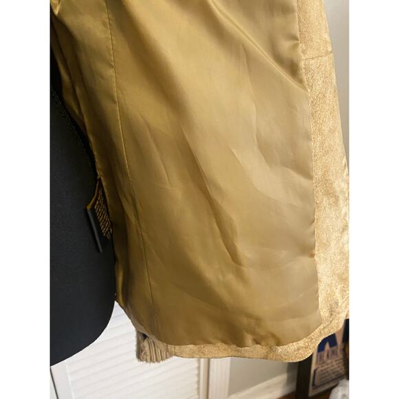 Vintage Suede jacket with Ribbed sweater‎ sleeves size Large Retro 80s - Picture 6 of 8